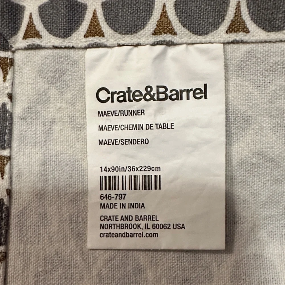 Gray and White Patterned table runner